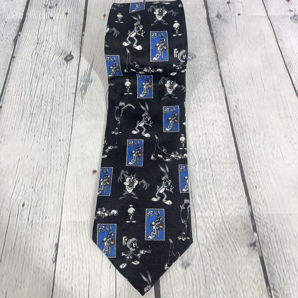 Looney Tunes Stamp Collection Men’s Neck Tie 55 1/2x3 3/4 Necktie Bugs Bunny VTG - Picture 9 of 9